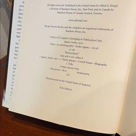 Open: An Autobiography by Andre Agassi Hardcover Used Book - Picture 10 of 16